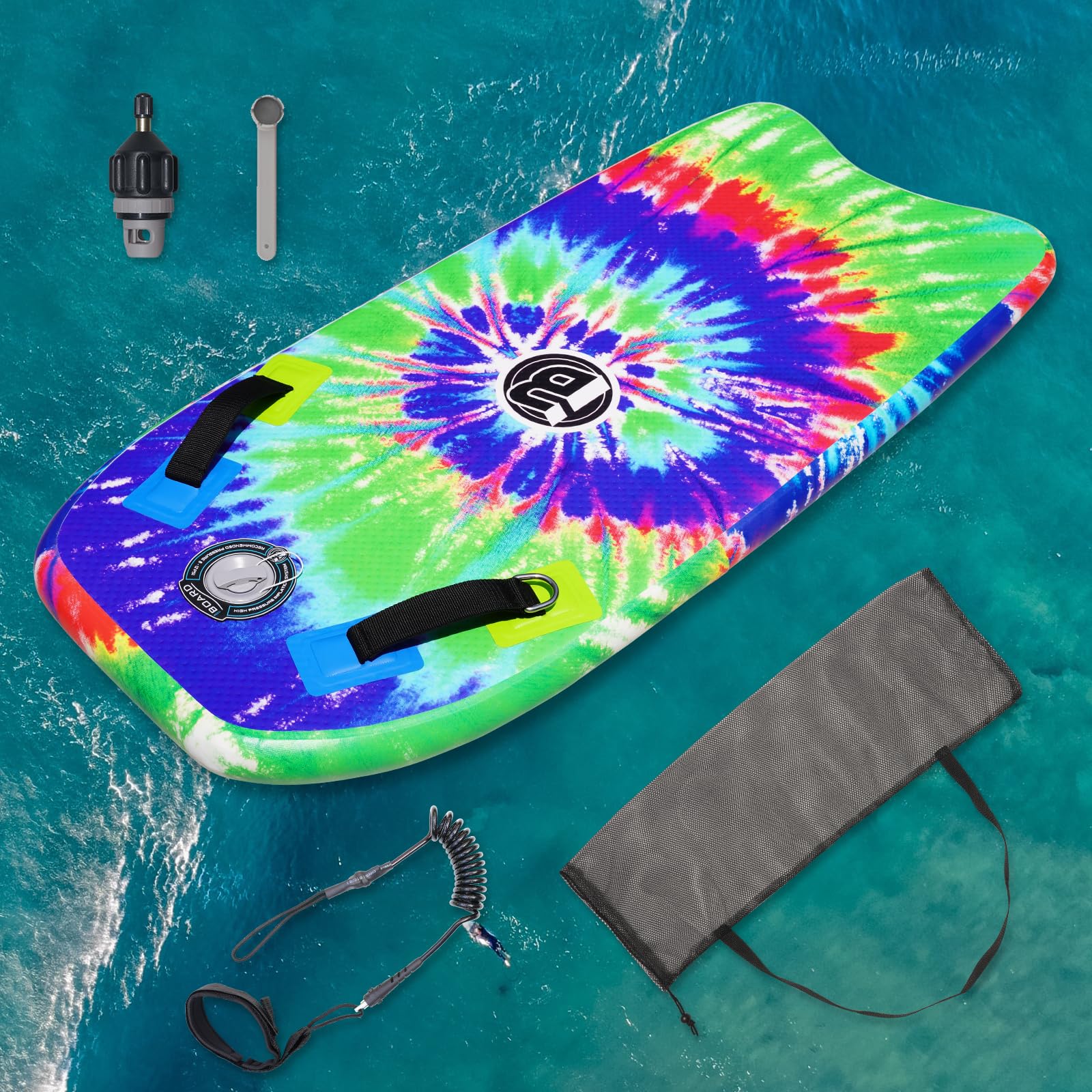 Portable Inflatable Bodyboard 42 inch Body Board with Sup Technology Solid and Stable Platform and Buoyancy for Adult Or Teen
