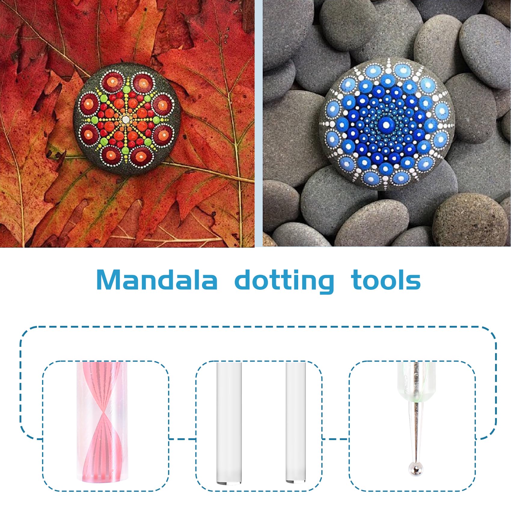 16 piezas Mandala Dotting Herramientas para Pintura Rocas Mandala Plantillas Kit Bola Stylus Arcilla Escultura Herramientas