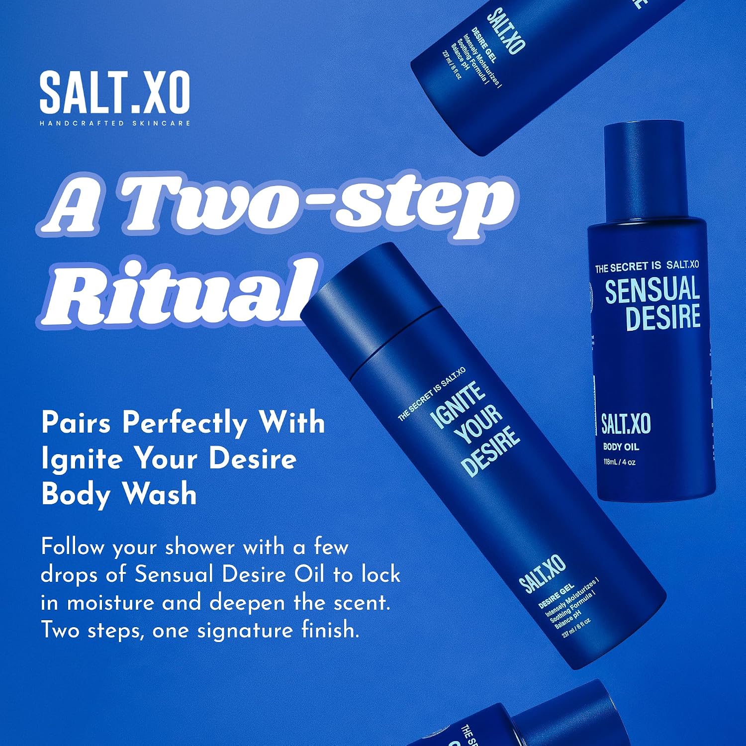 SALT.XO Sensual Desire Body Oil for Women, Almond Oil Moisturizer, 4 Fl Oz