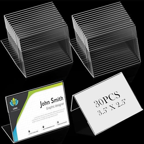 Teling 3.5 x 2.5 Inch Acrylic Business Card Holder Slant