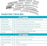 Vista 4 de DURATECH 497-Piece Mechanics Tool Set, Include SAE/Metric Sockets, 90-Tooth Ratchet and Wrench Set in 3 Drawer Tool Box