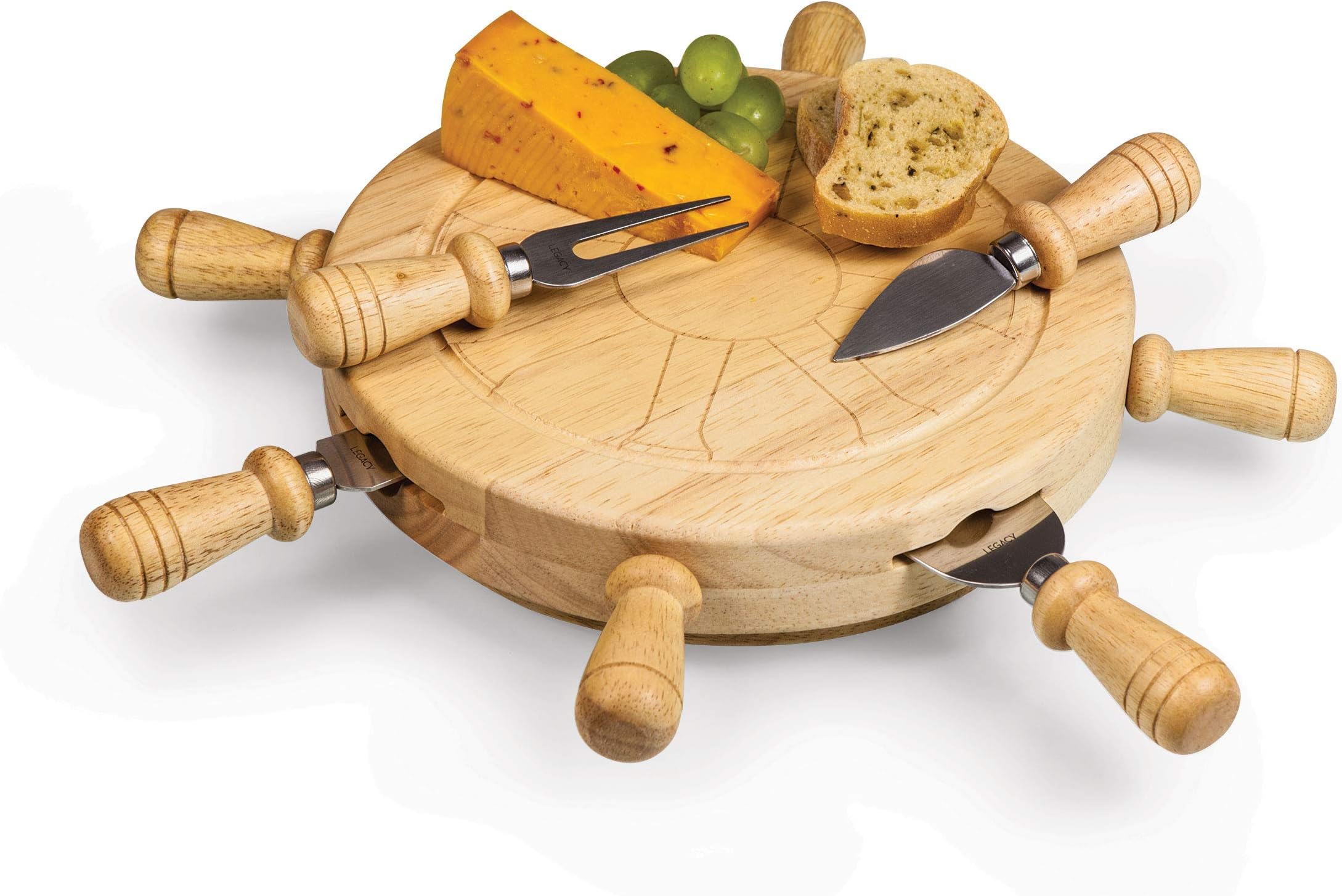 TOSCANA - a Picnic Time Brand Mariner Cheese Board and Tool Set 14 x 12 x 4