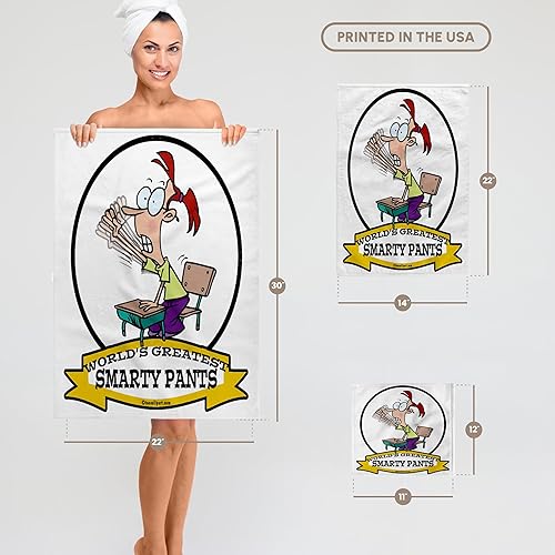 Miniatura 7 de 3dRose Funny Worlds Greatest Smarty Pants Cartoon - Toallas (twl-103554-1)