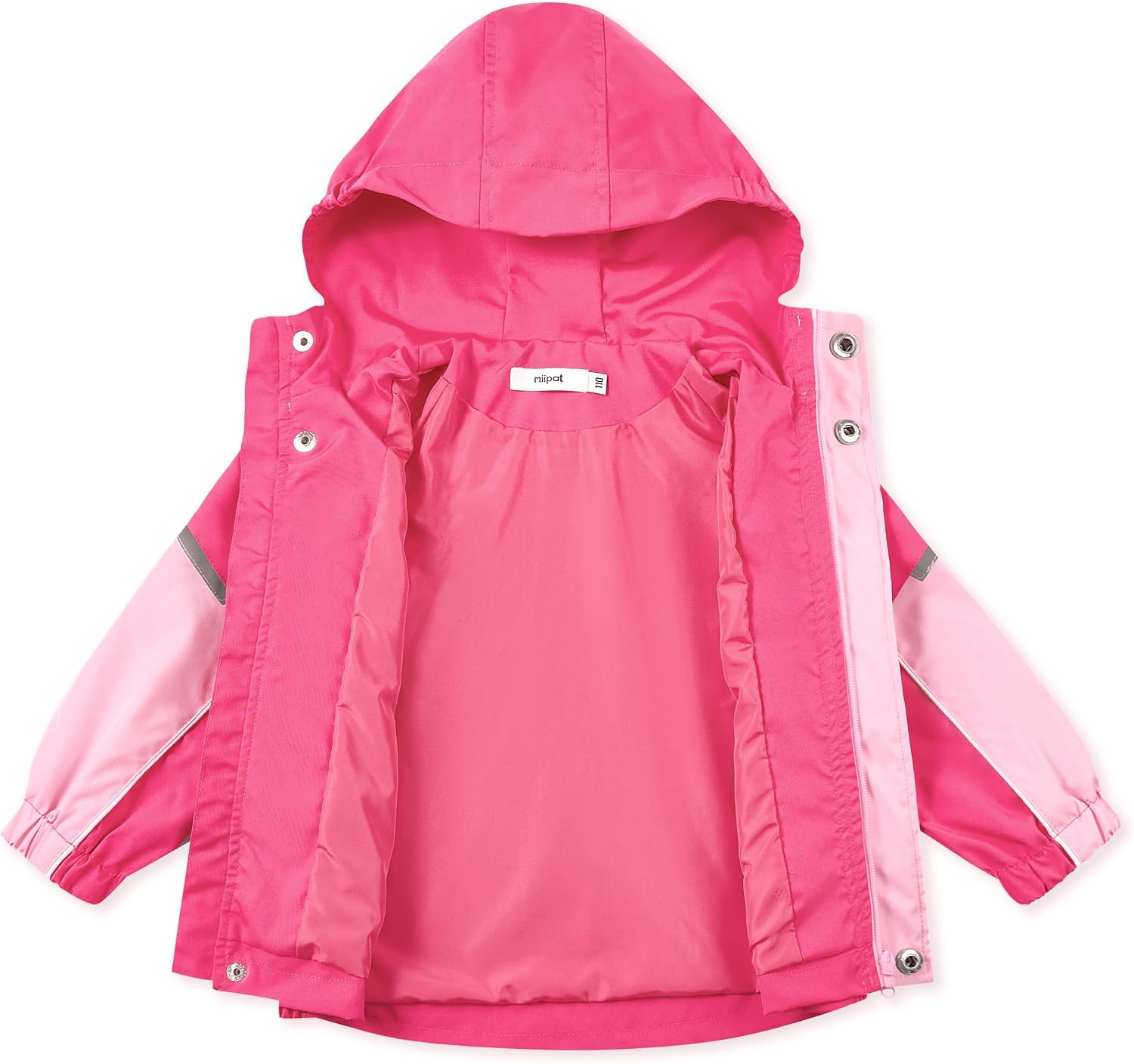 Miipat Toddler Girls Rain Jacket Lightweight Waterproof Hooded Jackets Little Kids Windbreaker Outerwear Raincoats