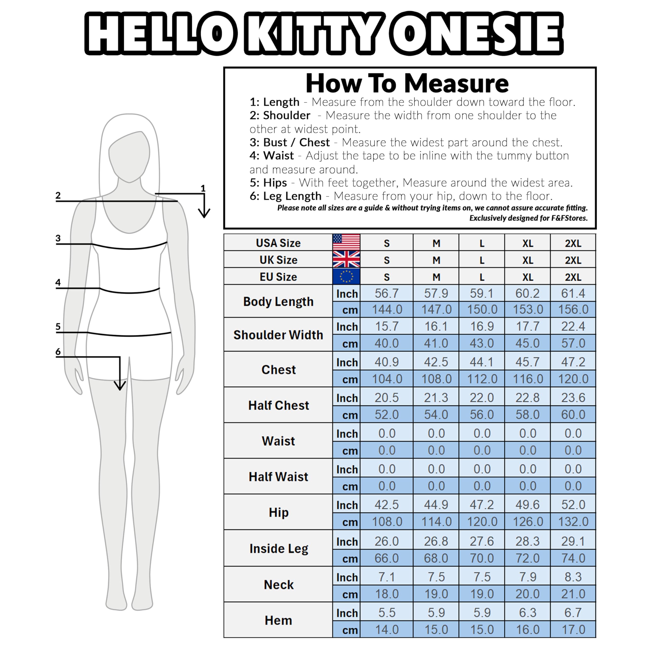 Hello Kitty Sanrio Schlafanzug Einteiler Damen Teens, Flauschiger Kapuzen Onesie Pyjama mit Taschen, Anime Geschenke für Sie