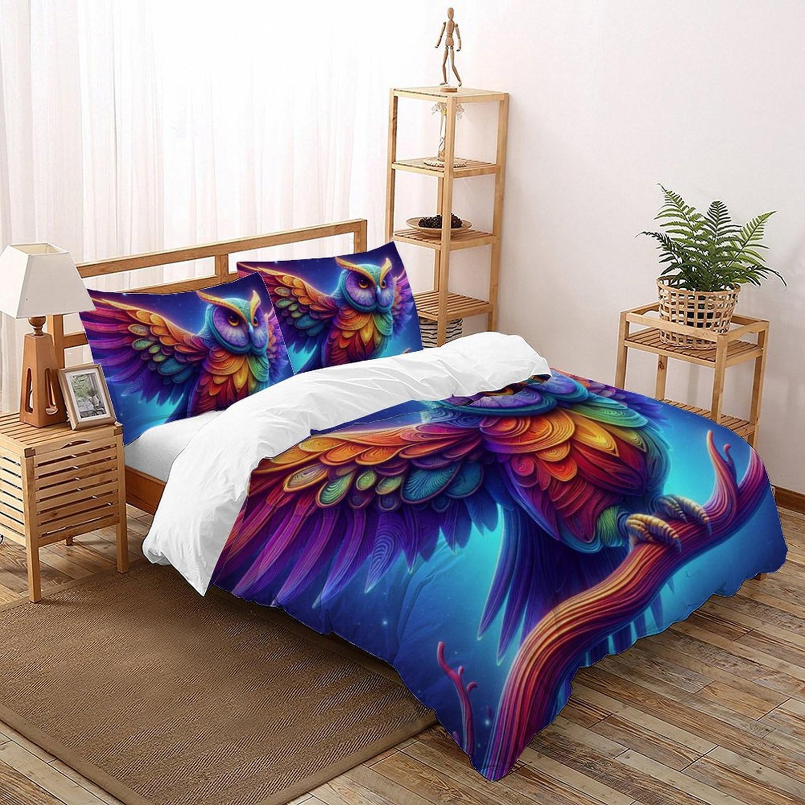 Housse de couette hibou en microfibre pour sublimer une chambre de fille