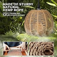 Vista 6 de N01 Apliques de Pared Enchufables Regulables Colgantes Bohemios de Ratán Lámpara de Pared Rústica Sin Escalones Aplique de Pared Tejido Lámpara