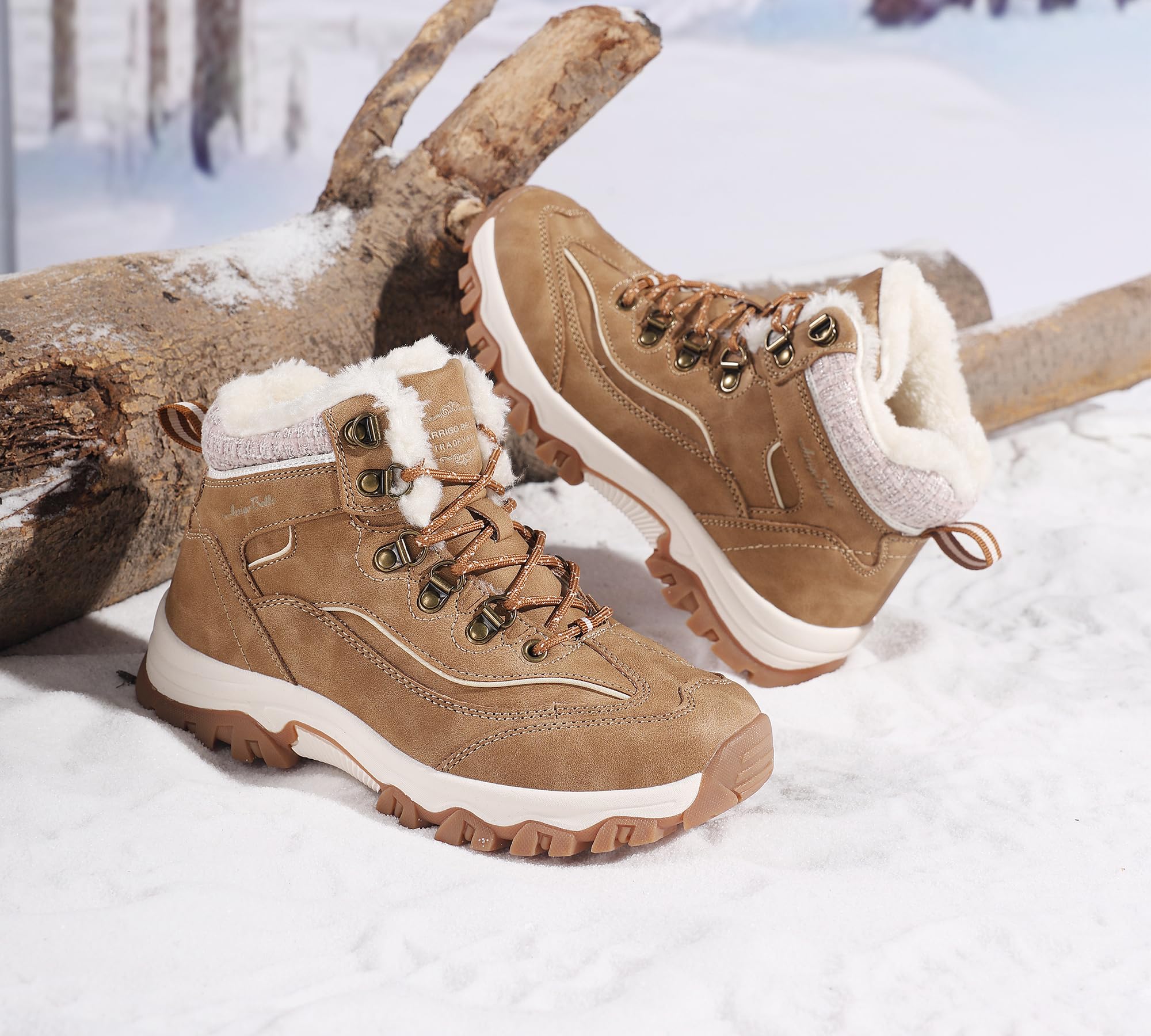 ARRIGO BELLO Donna Stivali da Neve Invernali Scarpe Allineato Pelliccia Caloroso Caviglia Piatto Stivaletti Sportive Boots Escursionismo 36-41