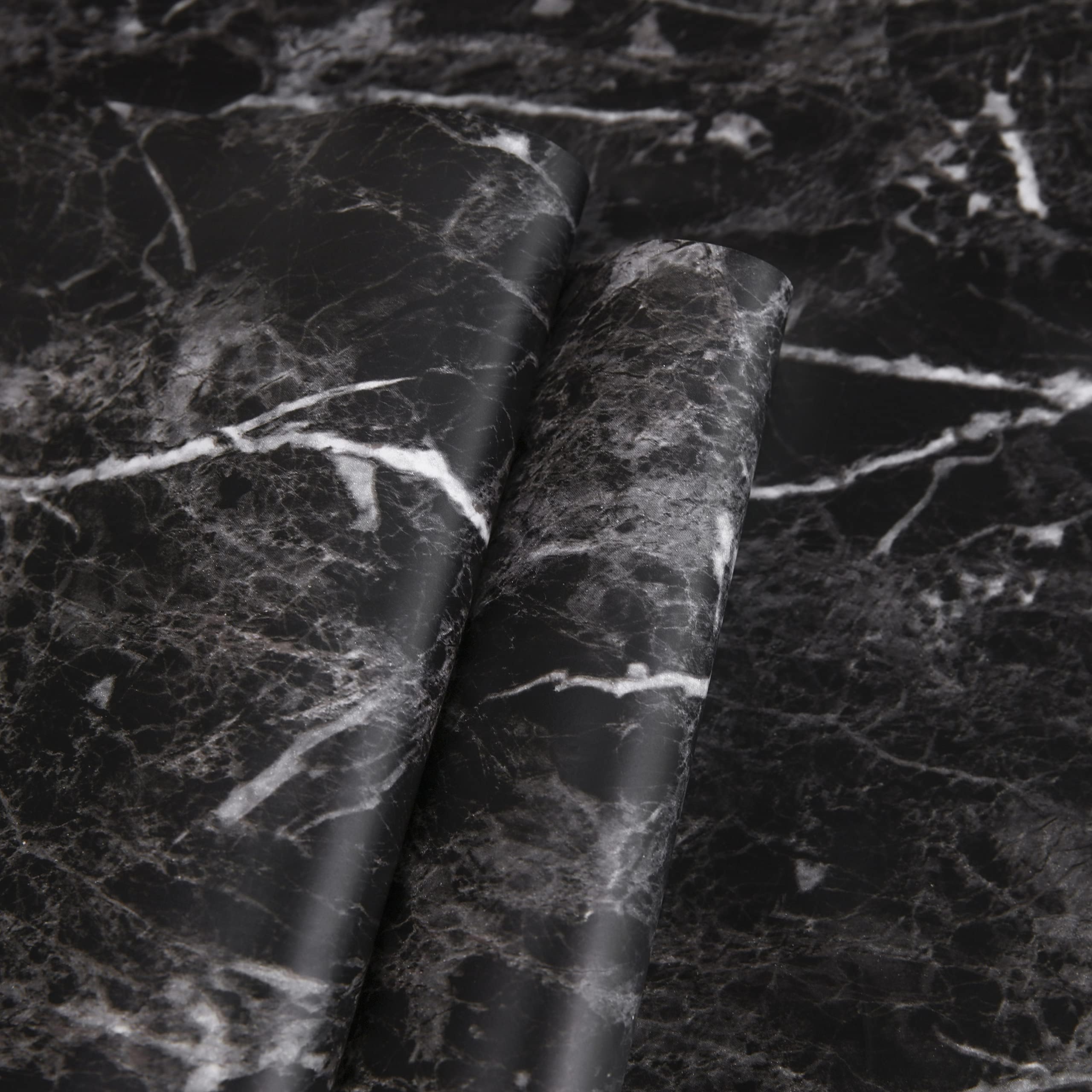 Black Gold Marble Contact Paper for Countertops Waterproof Marble ...