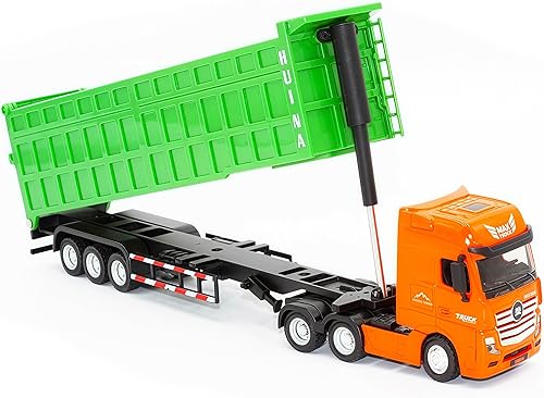 Miniatura 7 de Gemini&Genius Juguete de camión volquete de construcción, juguete de camión de transporte de aleación resistente, juguetes de vehículos de