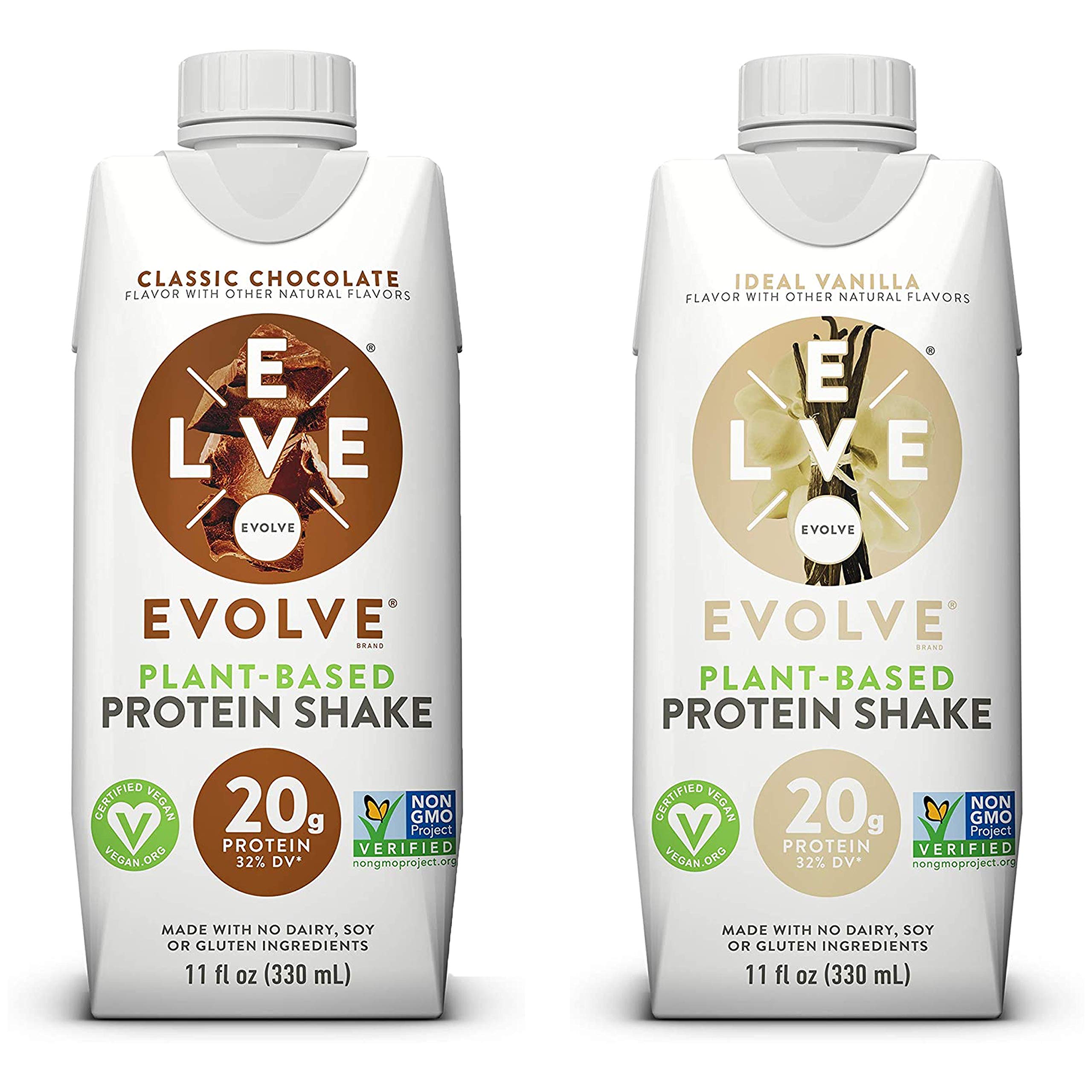 Buy Evolve Based Protein Shake Bundle Pack, Classic Chocolate & Ideal Vanilla, 20g Protein