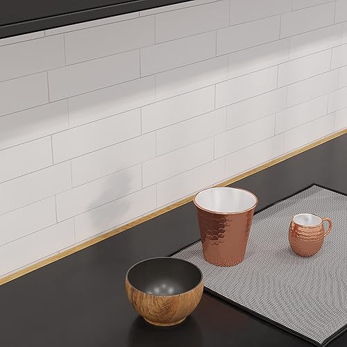 Miniatura 9 de Avant Decor  8 azulejos  Azulejos de metro grandes compuestos de piedra  Azulejos de cocina para despegar y pegar  Azulejos de pared adhesivos