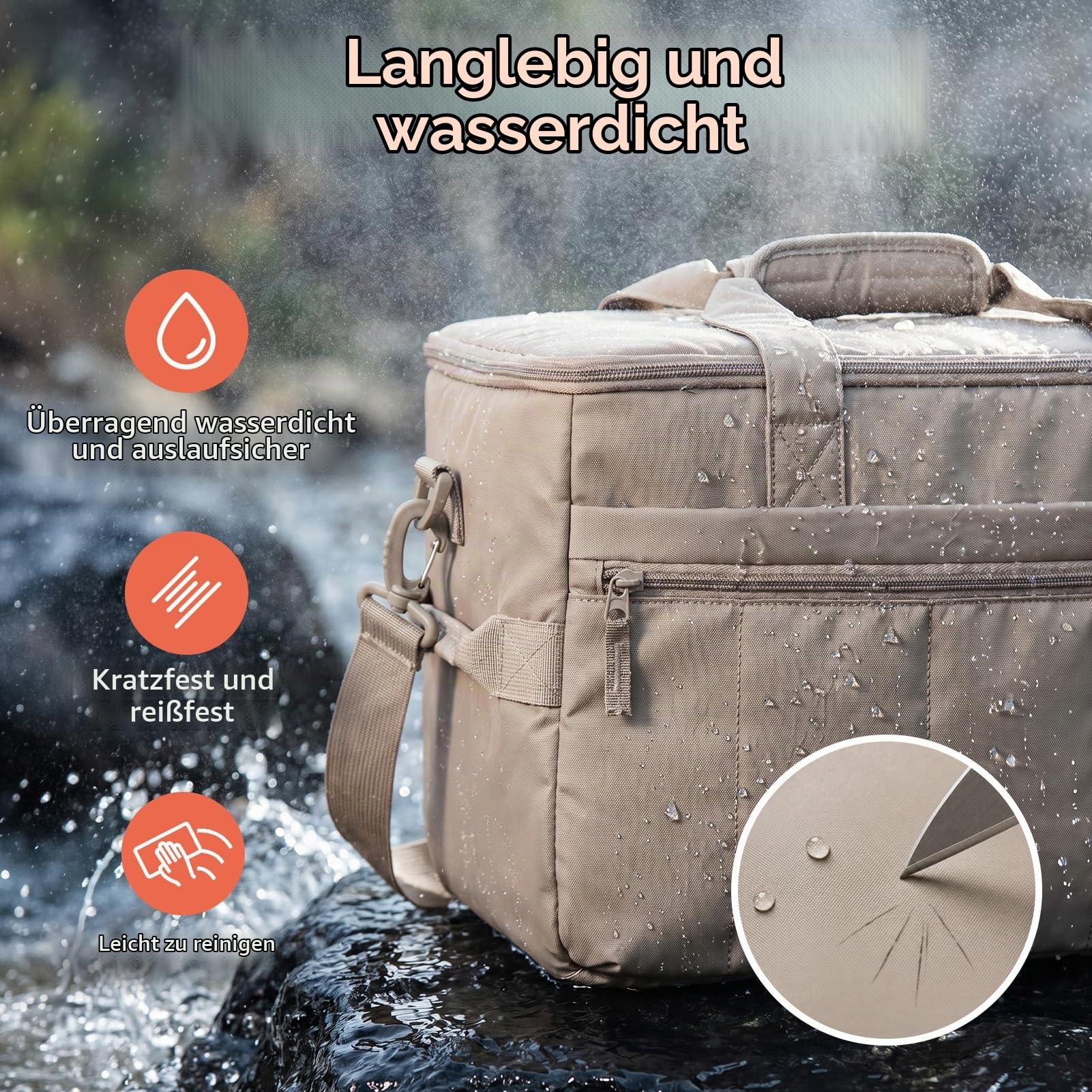 TOURIT Kühltasche 32L Isoliertasche Picknicktasche 48 Dosen | Wasserdichtem, Auslaufsicher, Leicht, Kühlzeit bis zu 12 Stunden lang kühl hält, für Campingtasche Picknick Outdoor Reisen