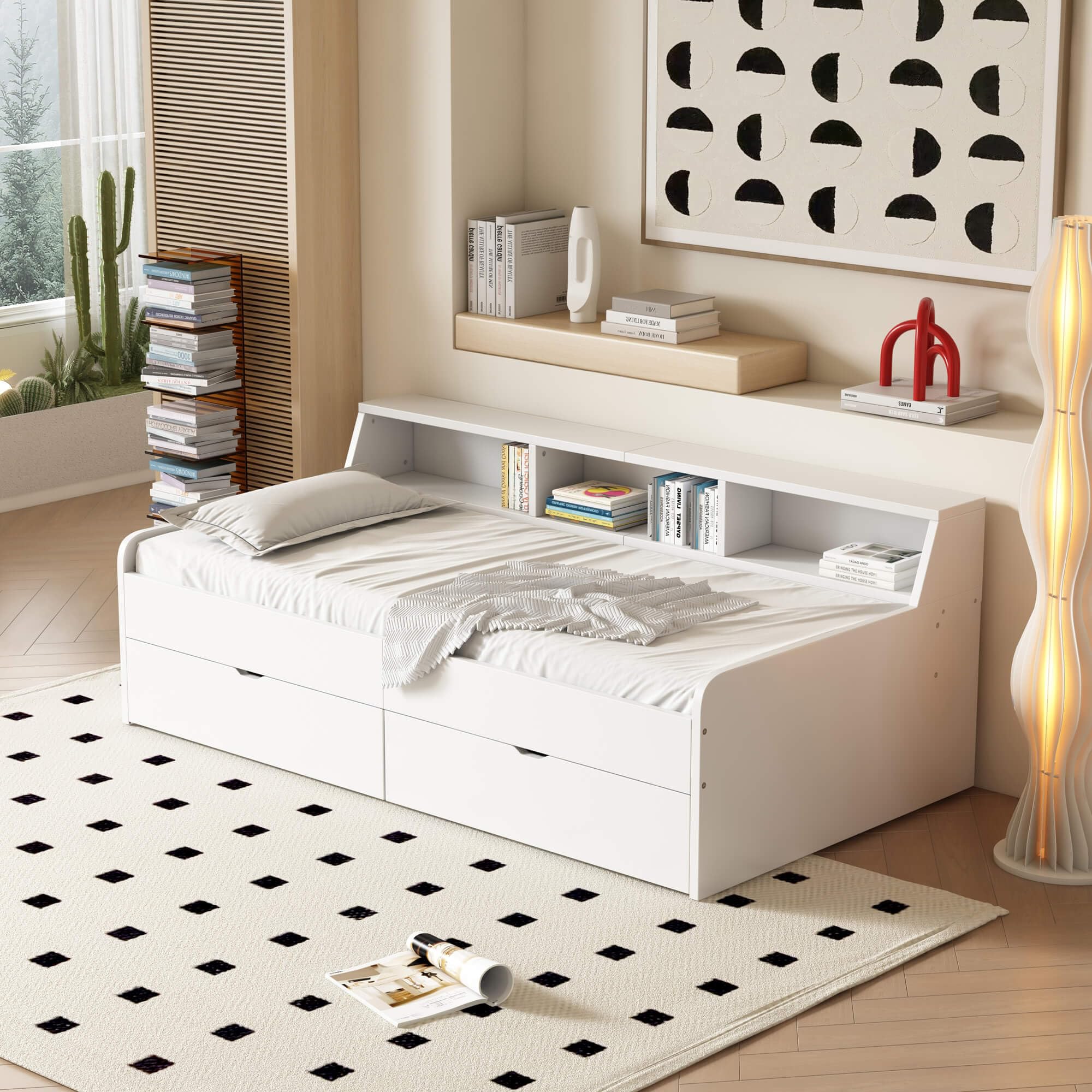 Lettino Imbottito HYUB 90x200 Cm - Rosa, Con Rete A Doghe, Senza Materasso