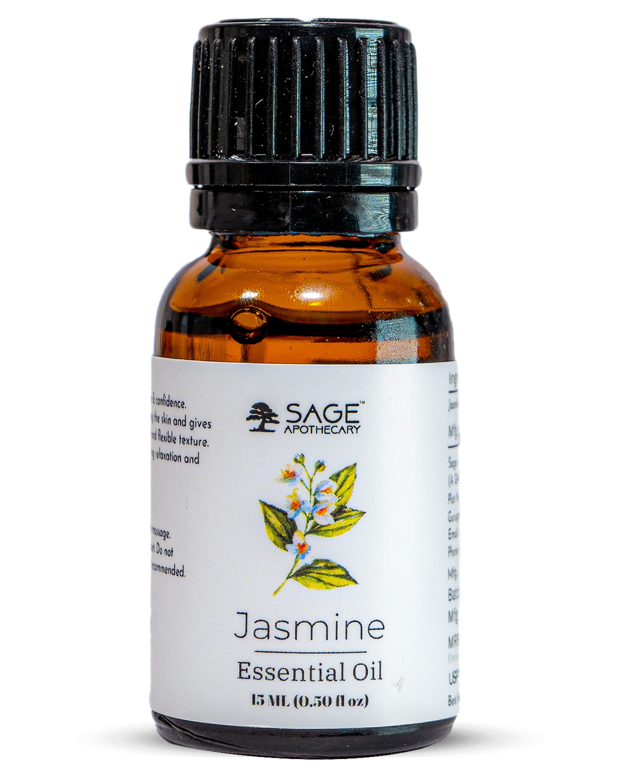 Sage Apothecary 100% Pure & Natural Jasmine Essential Oil for Helps to Hair Growth, Skincare, Facecare, Acne care, Aroma Oil for Diffuser, Home Fragrance - 15 ml (B0C2876D5S) Amazon Price History, Amazon Price Tracker