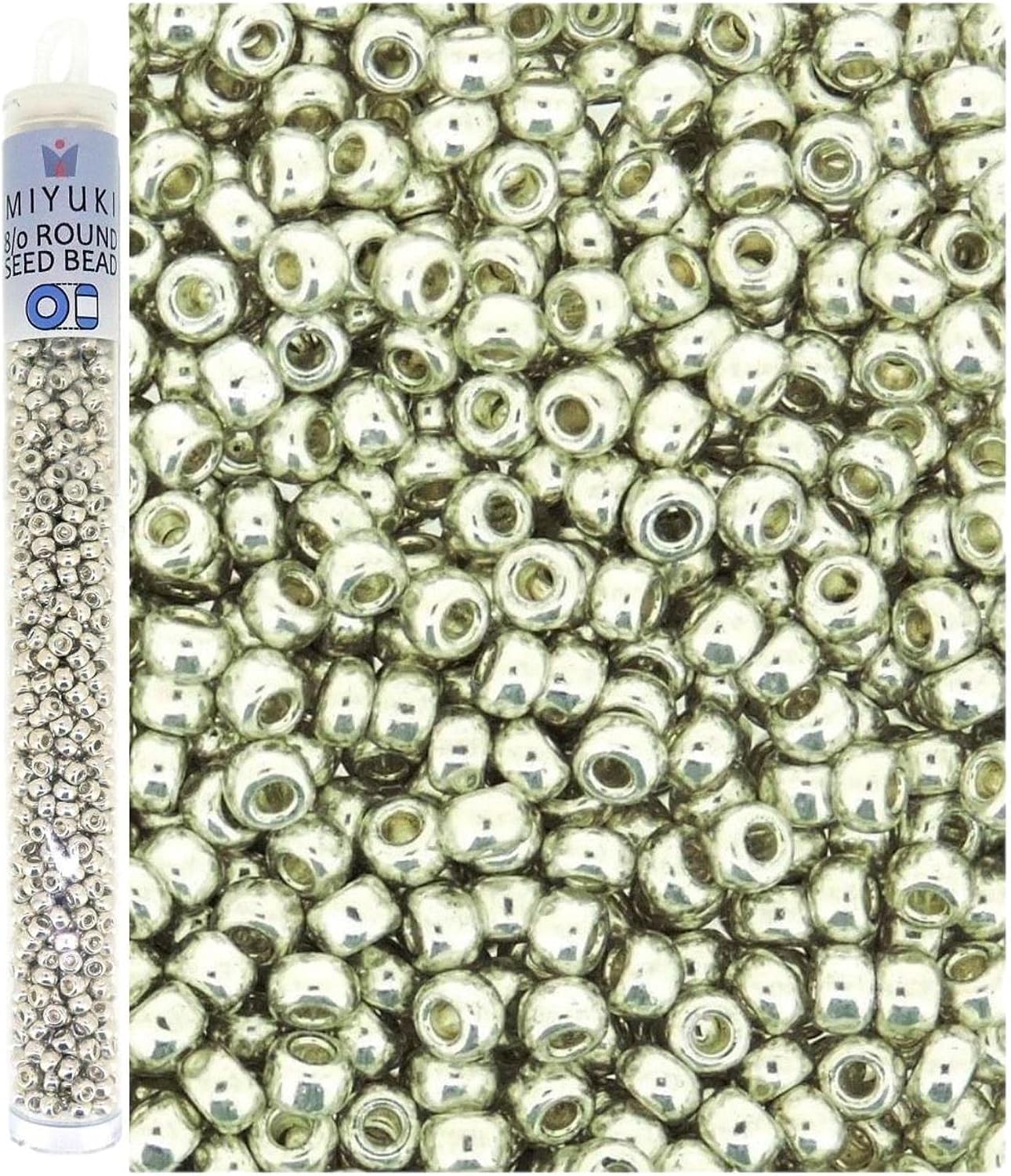 Miyuki Round Seed Bead Size 8/0 22g-tube Galvanized Silver