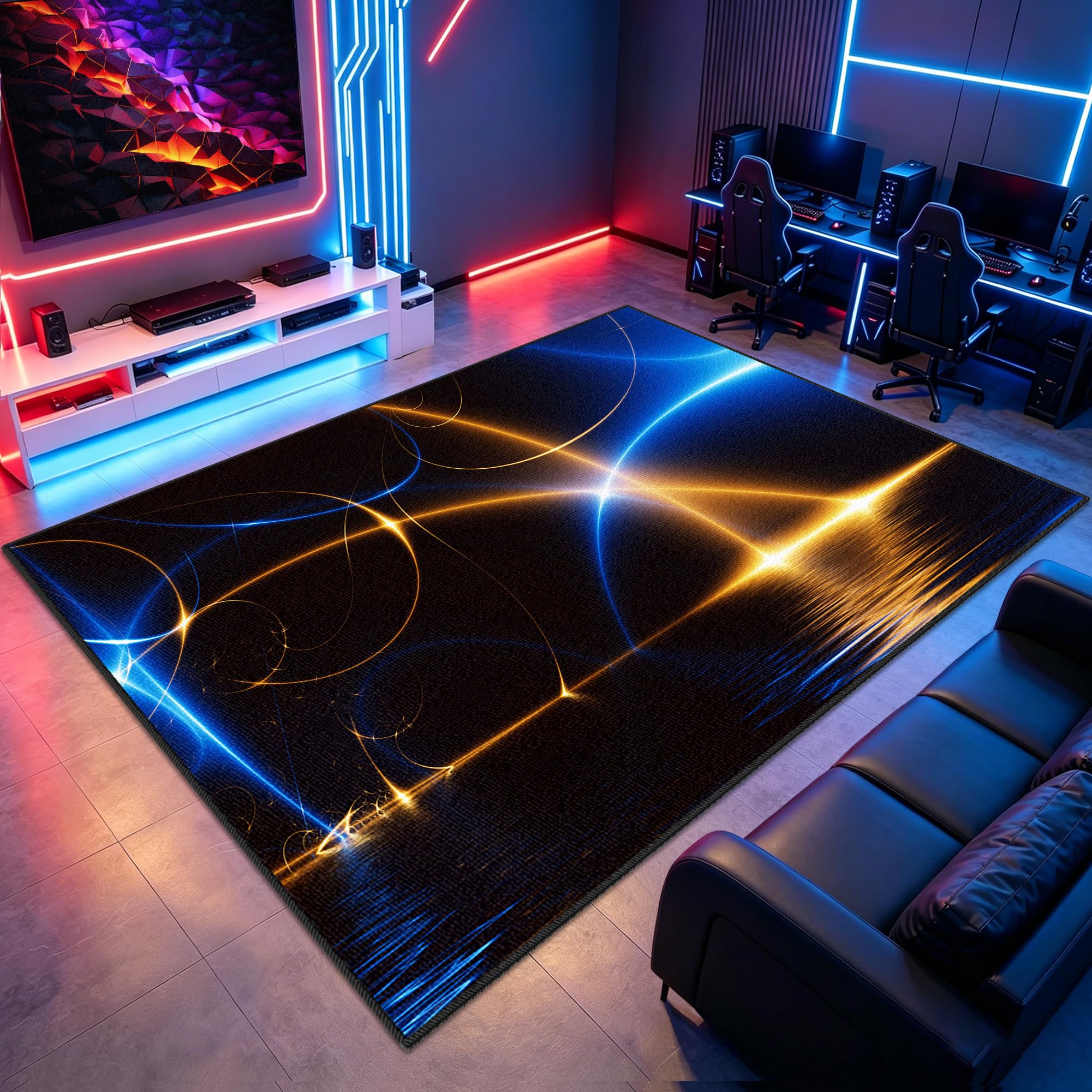 Tapis de protection de sol gaming 90x140 cm pour espace Esports 3D