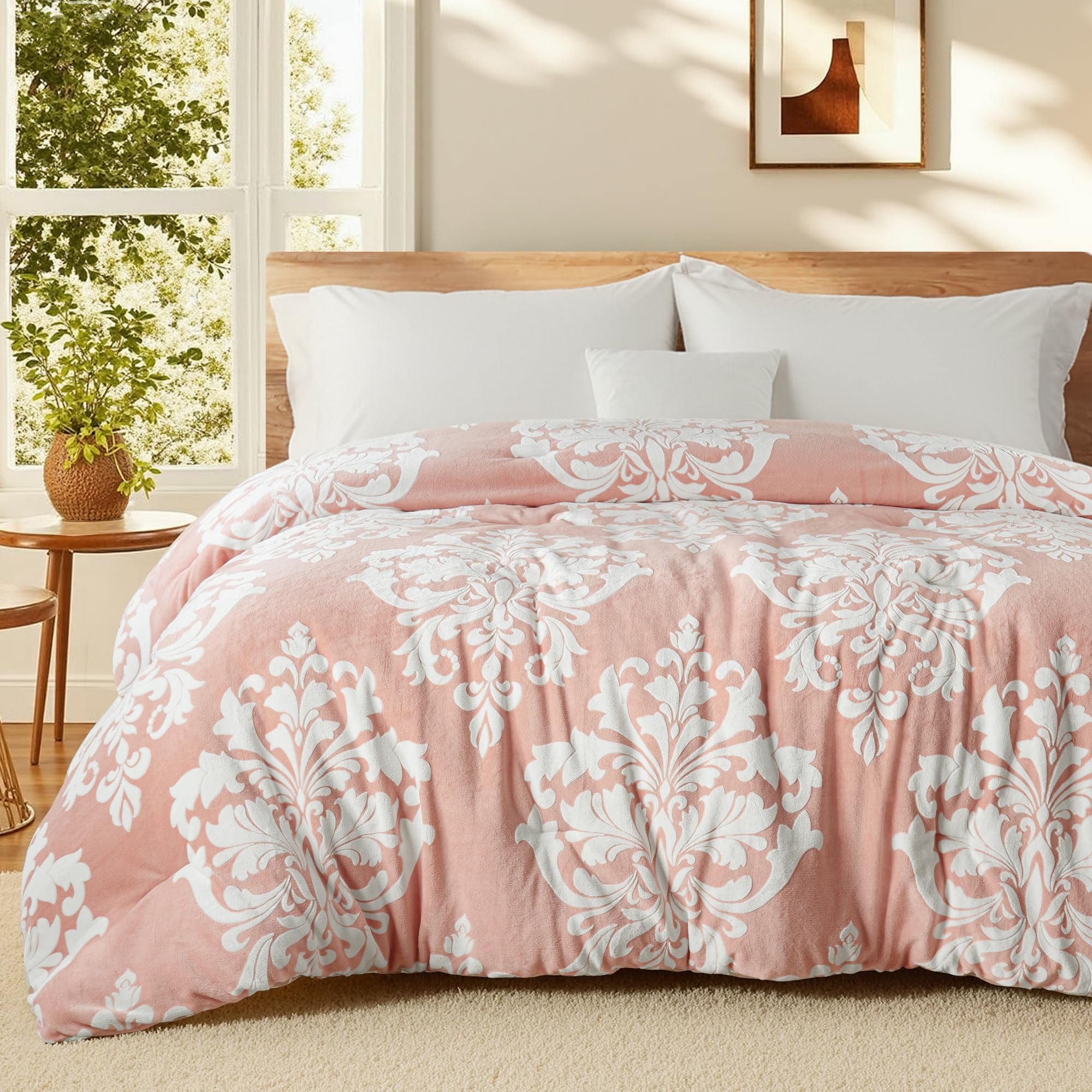 Exclusivo Mezcla 7.5 Tog King Size Duvet, Soft Fleece Duvets, Pink