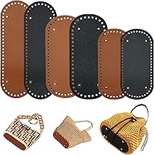 6 Pieces Crochet Bag Bottom, PU Leather Oval Hook Bag Bottom for Handbags, Shoulder Bags, DIY Accessories