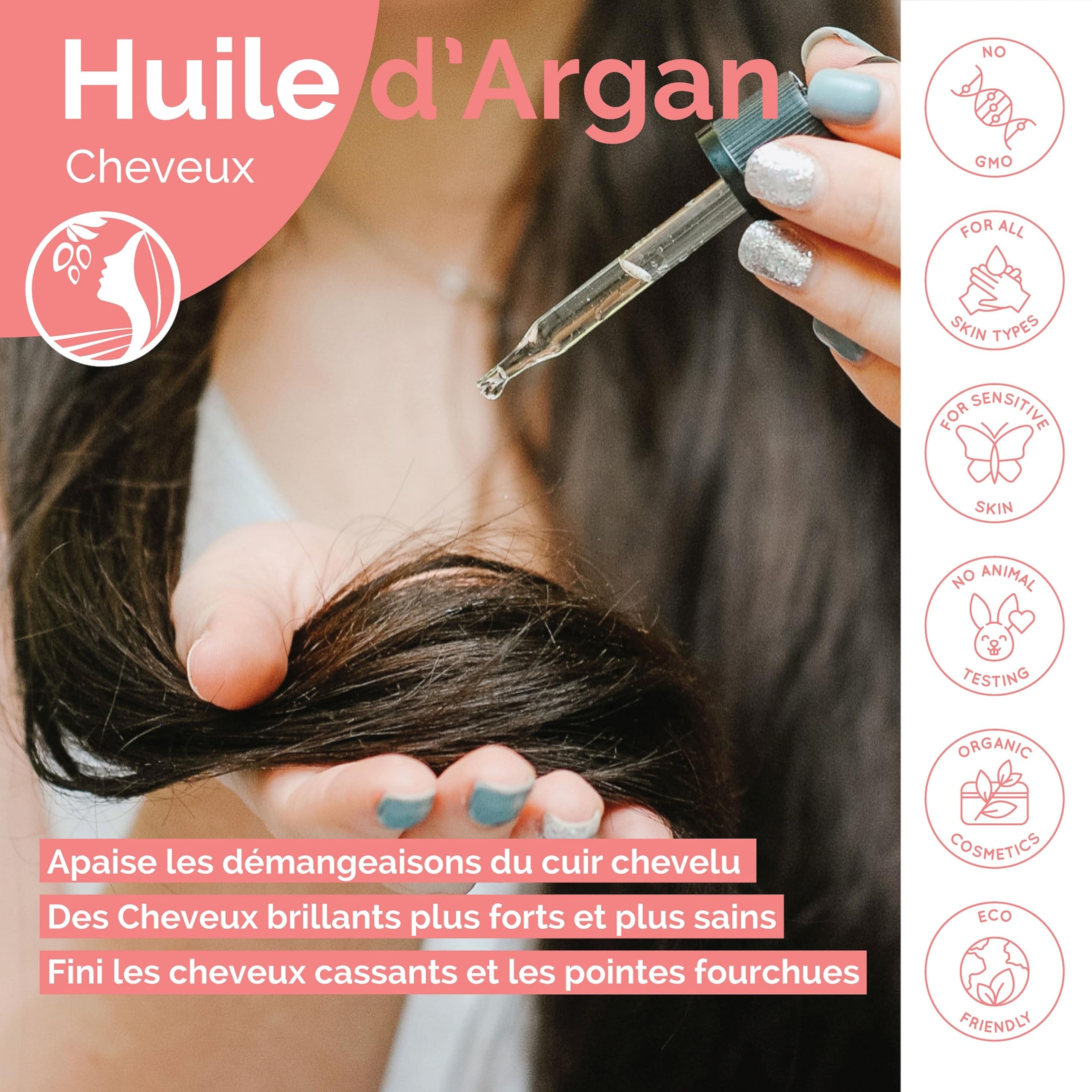 Fatima's Garden Huile d'Argan aux Pétales de Rose - Hydratant Anti-Âge Bio, 150ml