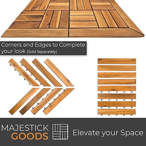 Miniatura 9 de Azulejos de cubierta entrelazados paquete de 8  Suelo de madera a presión  Suelo de madera dura de acacia de 12 x 12 pulgadas para patio  Azulejos