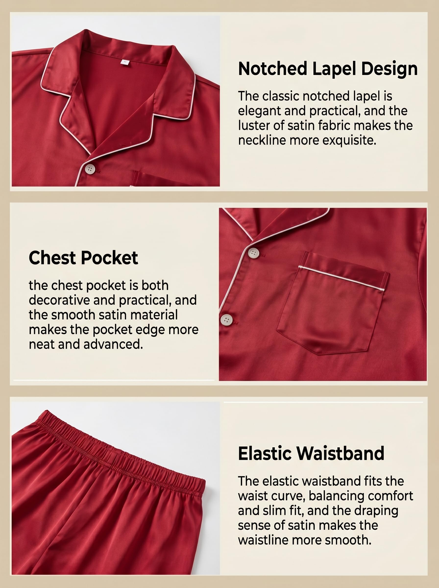 Yushow - Pijama para hombre de raso corto conjunto de pijamas de manga corta con botones de verano ligero 2 piezas ropa de dormir de seda para dormir