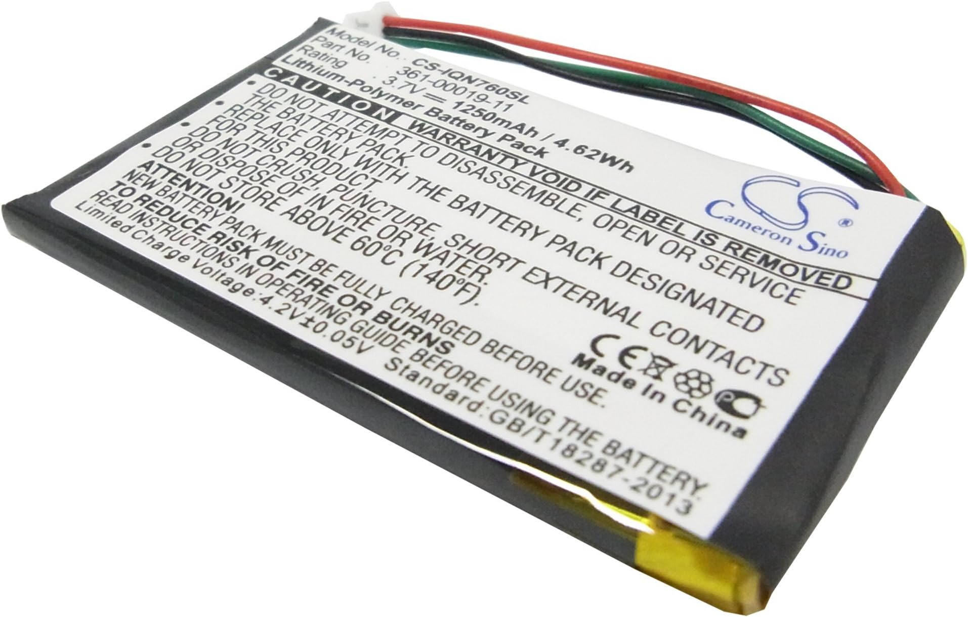 Battery Replacement for Garmin Nuvi 3590, Nuvi 3590LMT, Nuvi 700 (3 Wires), Nuvi 710, Nuvi 710T, Nuvi 760, Nuvi 760T, Nuvi 765, Nuvi 765T Part NO 361-00019-11, 361-00019-40