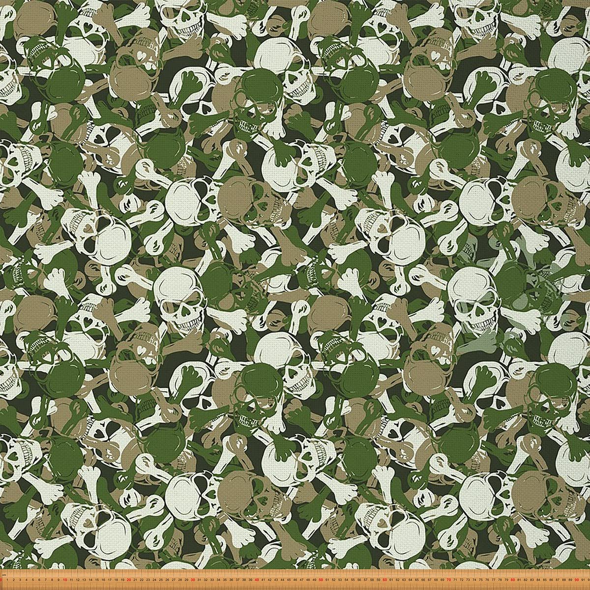 Halloween Skull Fabric by The Yard, Camo Decorative Fabric Gothic Spooky Bone Skeleton Upholstery Fabric, Upholstery and Home Accents, DIY Clothing Waterproof Craft Patchwork, 1 Yard — image 1