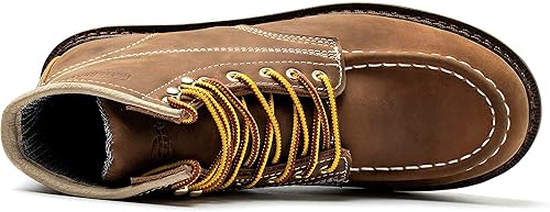 Miniatura 2 de ACDSAF Work Boots for Men - 6 Inch Wedge Soft Toe Mens Work Boots, Waterproof Construction Work Shoes