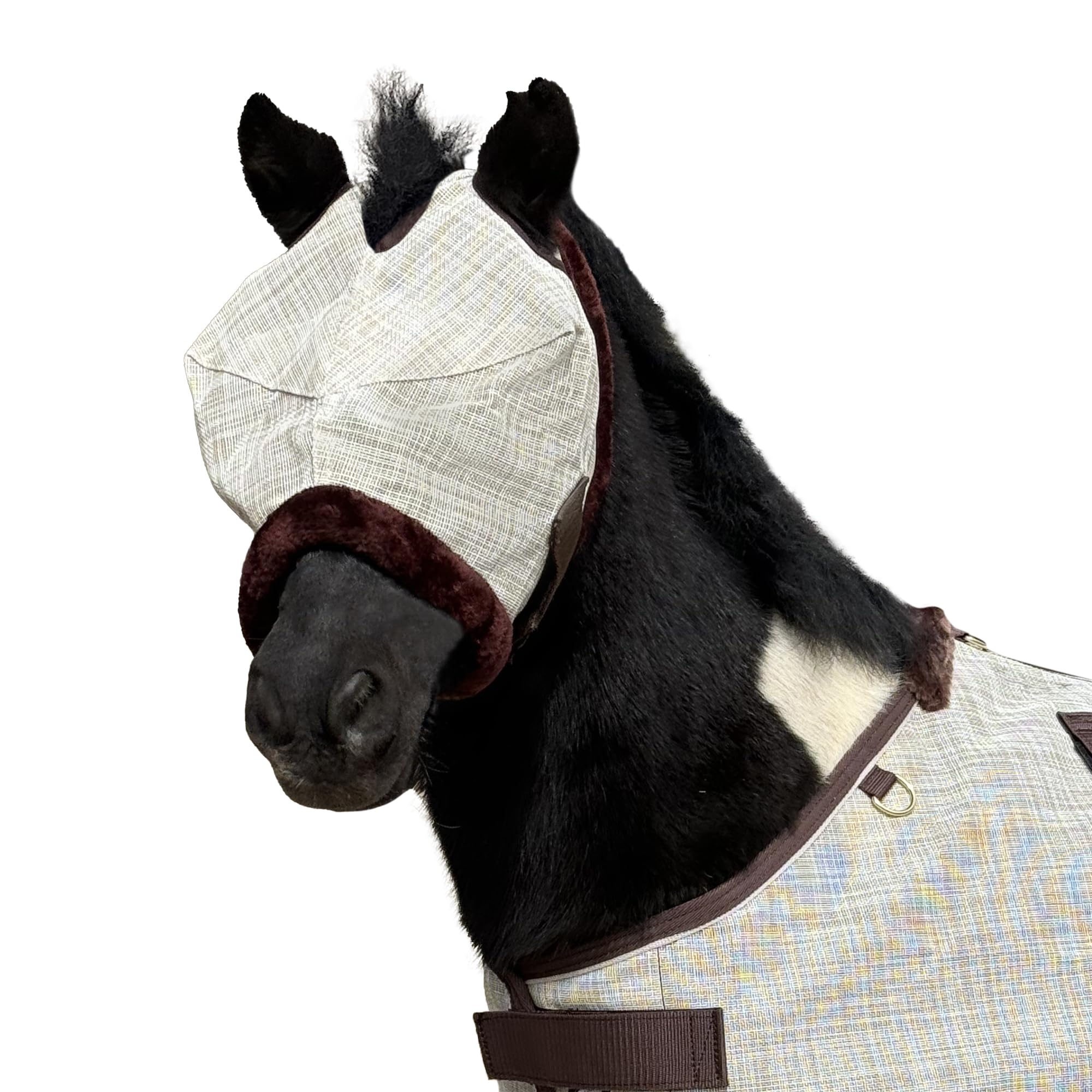 Kensington Equine Miniature Fly Mask w/Fleece Trim Size: B-Large Color: 500 - Desert Sand