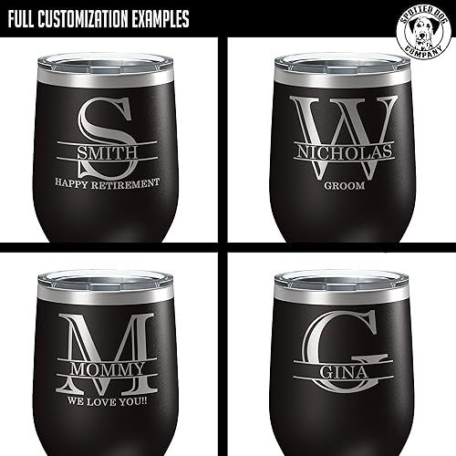 Miniatura 3 de Vaso de vino personalizado de 12 onzas (17 colores) de acero inoxidable recubierto de polvo con tapa, grabado personalizado, regalo de vino