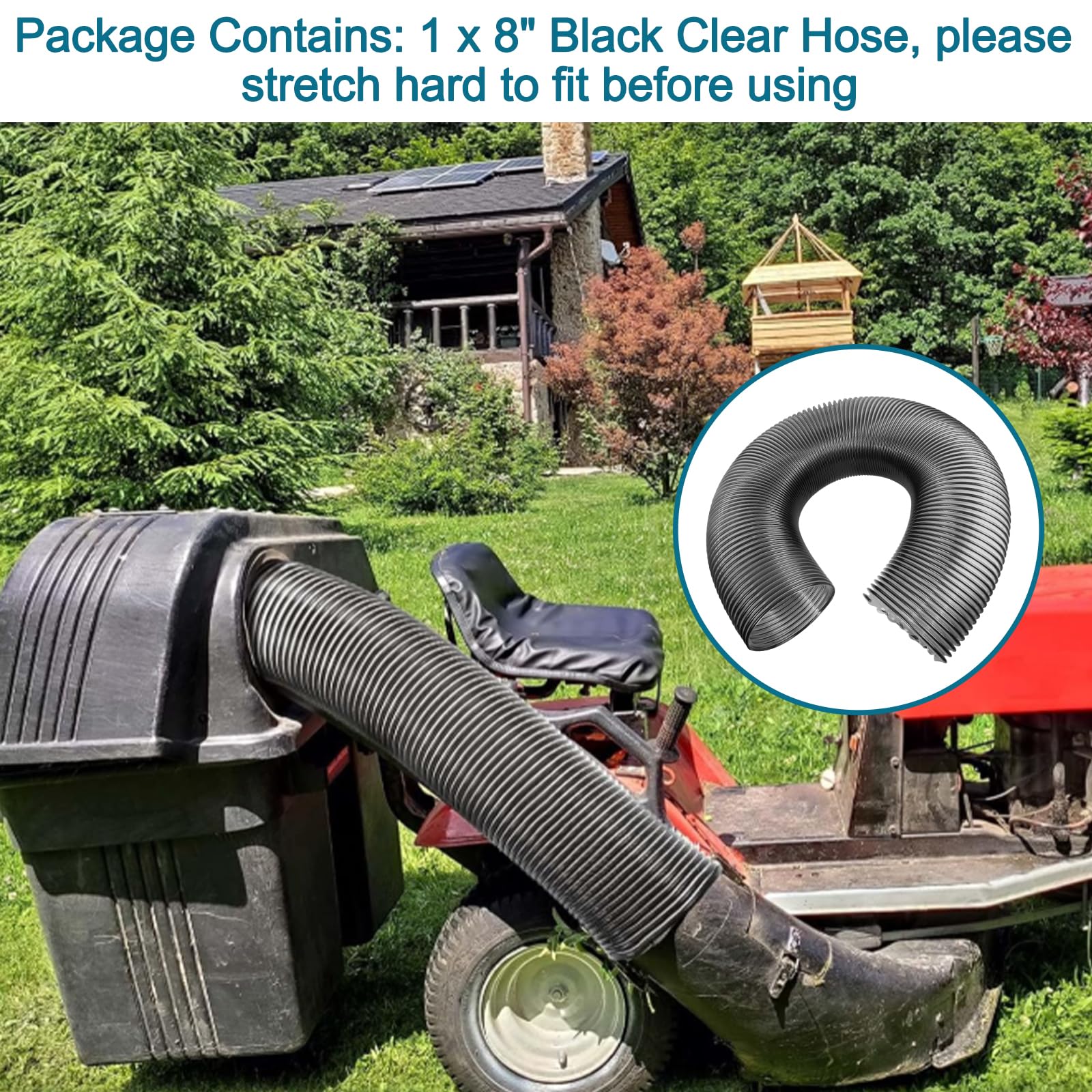 Manguera de vacío de 8 hojas, manguera de vacío de 8 pulgadas para manguera de vacío DR Leaf | Compatible con la mayoría de marcas Agri-Fab DR Trac Vac Cyclone