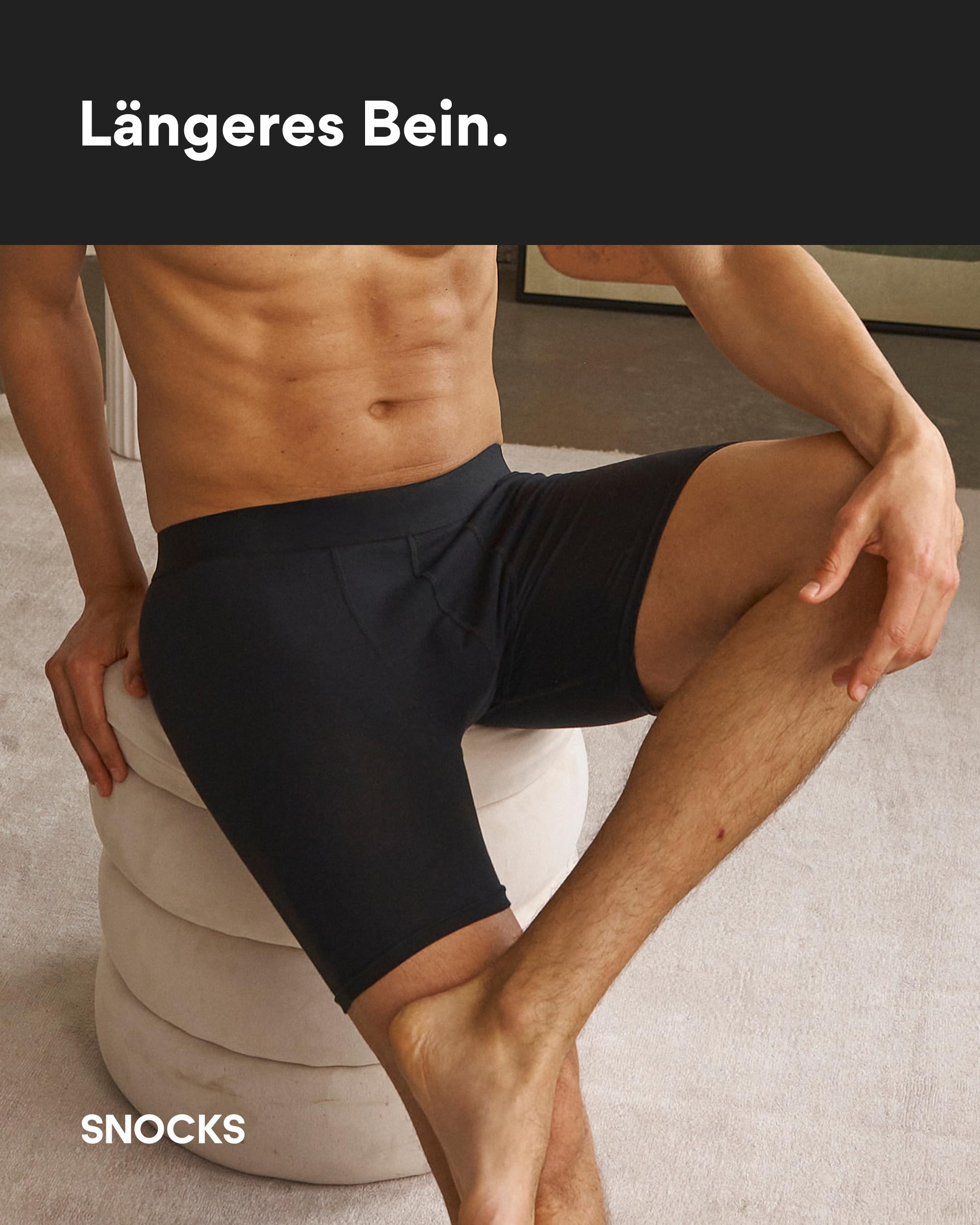 Snocks Lange Boxershorts Herren ohne Logo (6er Pack) - Bio-Baumwolle, atmungsaktiv, kein juckendes Etikett & komfortabler Bund - Unterhosen Männer Gr. M-2XL