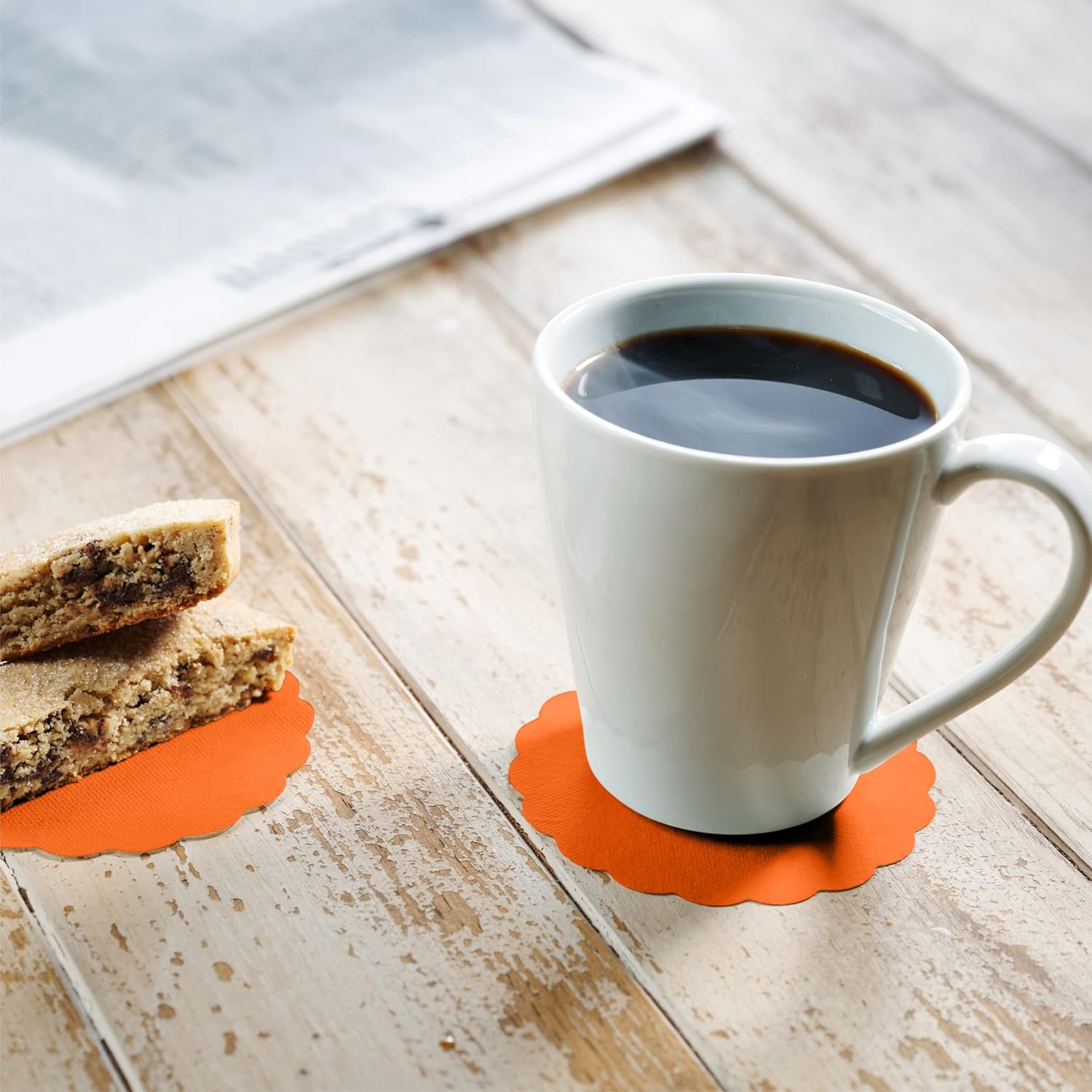 Disposable Orange Paper Coasters for Drinks, 3.5 Inch Round Coasters for Bar, Cocktail, Beverage, Wine Or Event, 500 Pack Bulk - Image 2