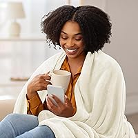Vista 3 de Utopia Bedding Fleece Blanket Throw Size Ivory 300GSM Luxury Anti-Static Fuzzy Soft Microfiber Blanket for Couch, Sofa and Bed (50x60 Inch)
