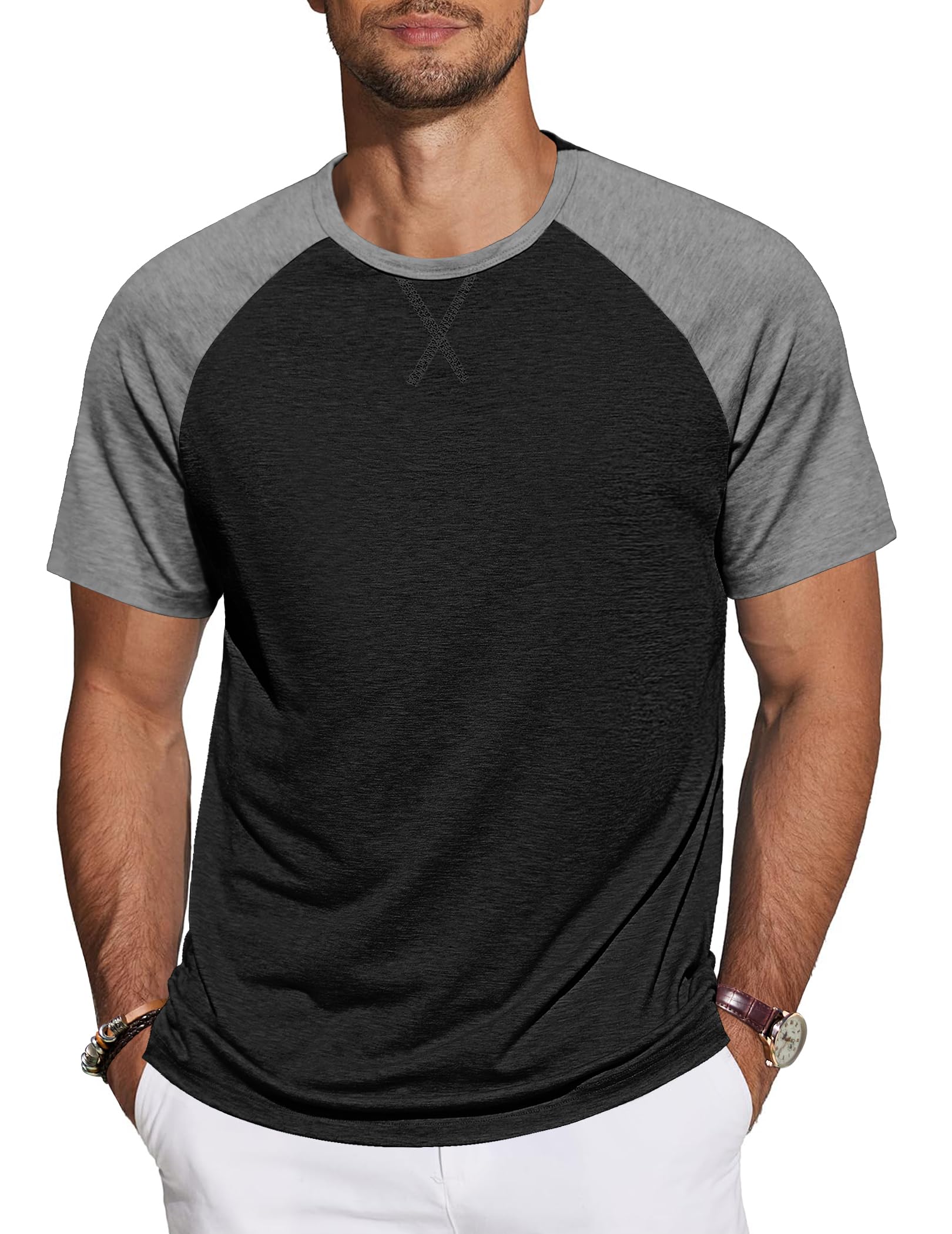 TARAINYA T-Shirt Herren Baumwolle Kurzarm Rundhals Einfarbig Shirts Männer Sommer M-4XL