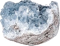 Vista 10 de Rockcloud Cristal curativo mineral celestita azul natural crudo geoda irregular para decoración del hogar, espécimen de 0.70 a 0.99 libras