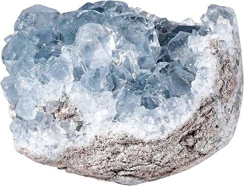 Rockcloud Cristal curativo mineral celestita azul natural crudo geoda irregular decoración del hogar, espécimen de 0.11 a 0.22 libras