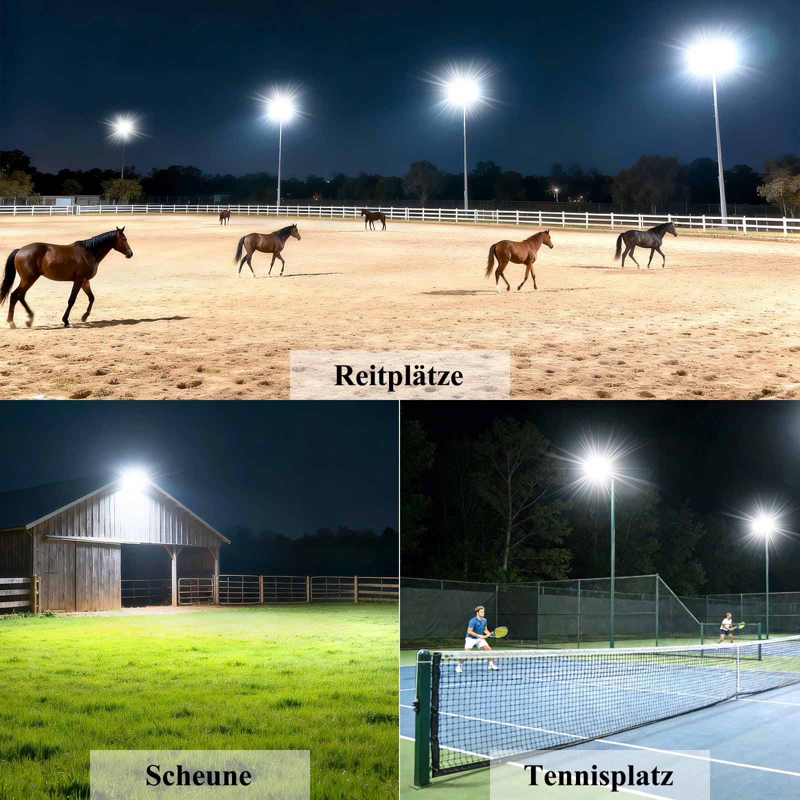 Faretto LED per esterni, 300 W, 230 V, 42000 lm, luce da strada, 6500 K, luce bianca fredda, IP67, impermeabile, 240° per stadio giardino (Φ45-65 mm)