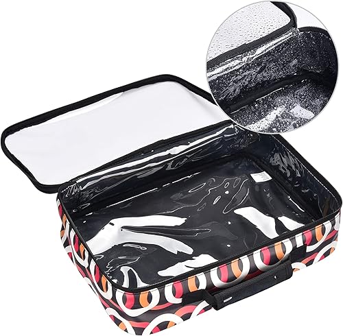 Miniatura 10 de BYOOTIQUE Estuche de maquillaje de felpa abierto y plano de viaje para accesorios de aseo, Verde