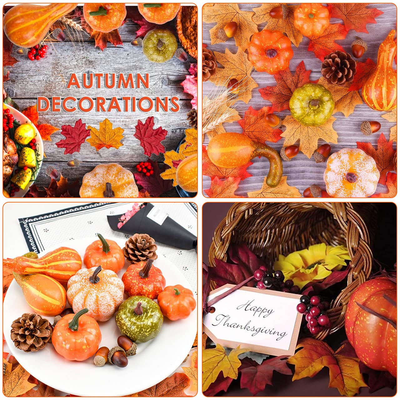 3-teiliges Halloween/Herbst Dekoset – Papier-Waben-Kürbisse Mit Aufschriften „Gesegnet“ & „Dankbar“
