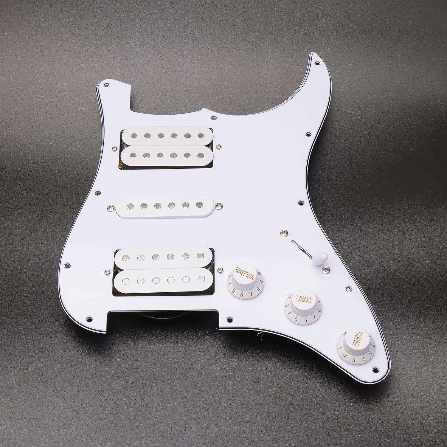 3Ply White Loaded Pickguard Pre-Wired HSH Pickguard Pickups Fits for Fender Strat Style