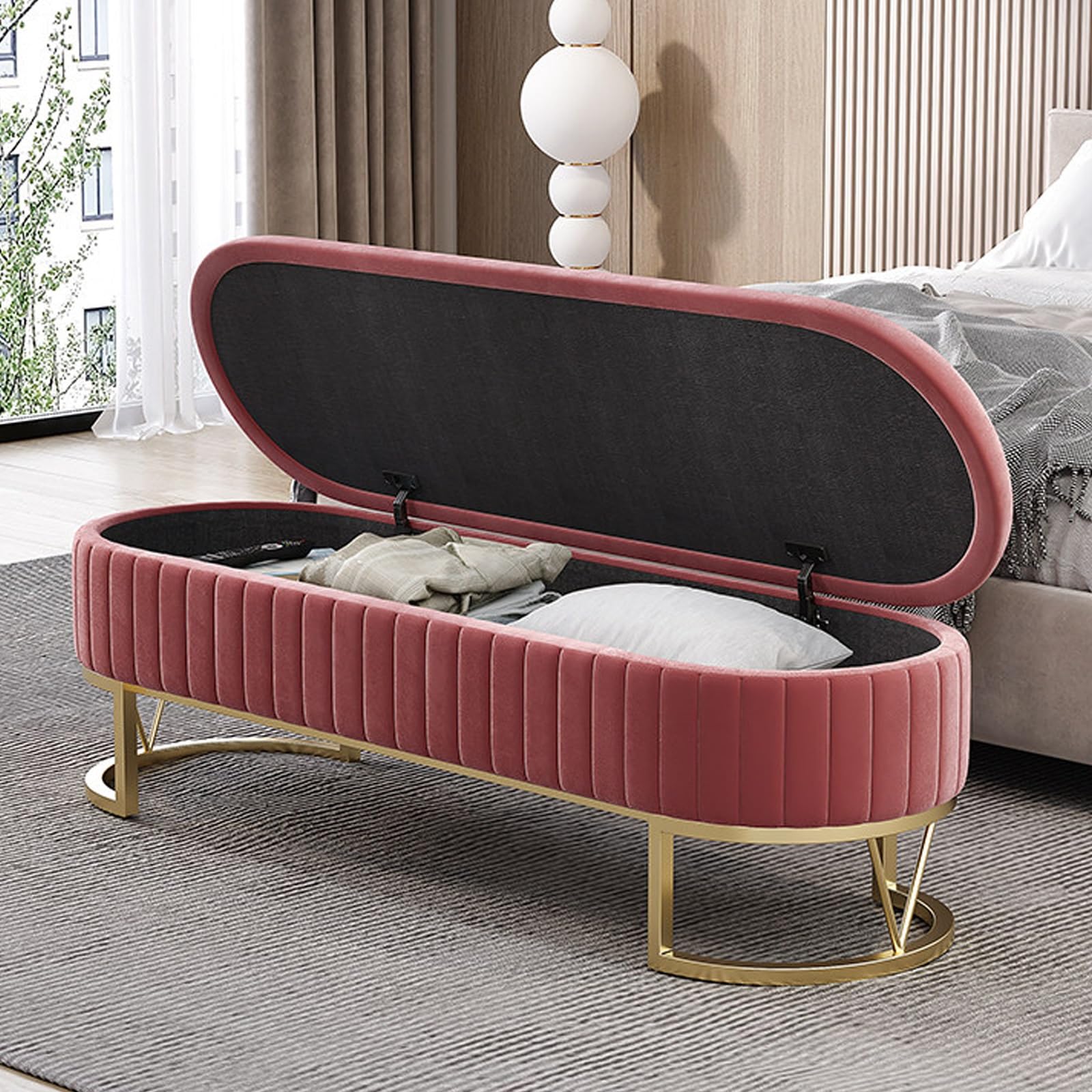 Tabouret à langer moderne pour entrée encombrée, coffre de rangement gain de place