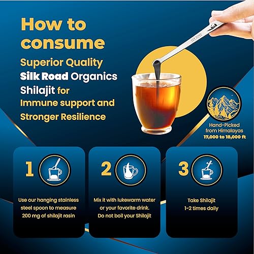 Miniatura 4 de SILK ROAD ORGANICS Resina pura Shilajit del Himalaya (1.06 onzas) con ácido fúlvico y más de 85 minerales traza para metabolismo, apoyo del sistema