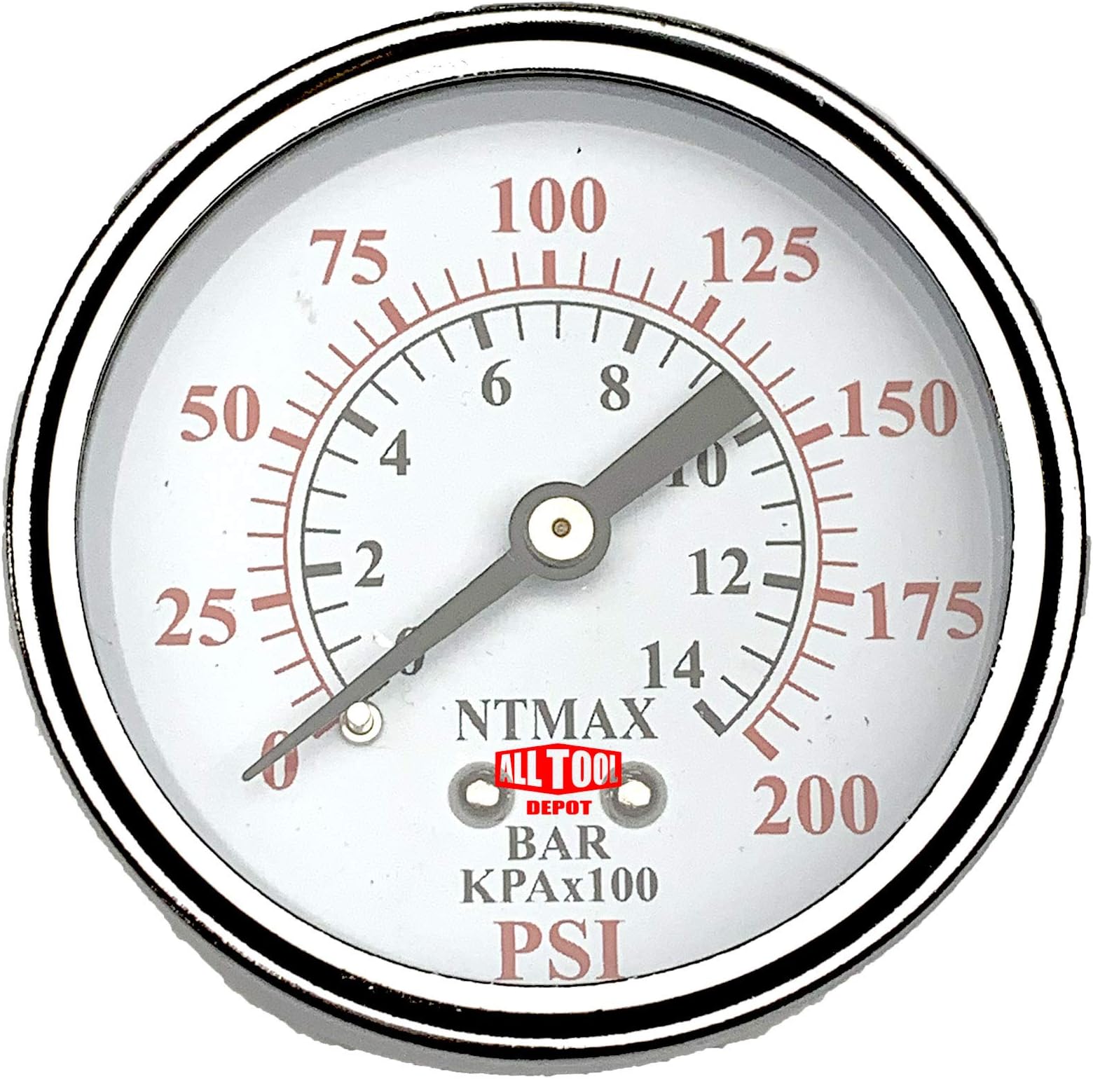 Best in USA 2.5" Air Pressure Gauge Center Back Mount 1/4" NPT 2-1/2" Dial - 0 to 200 PSI New