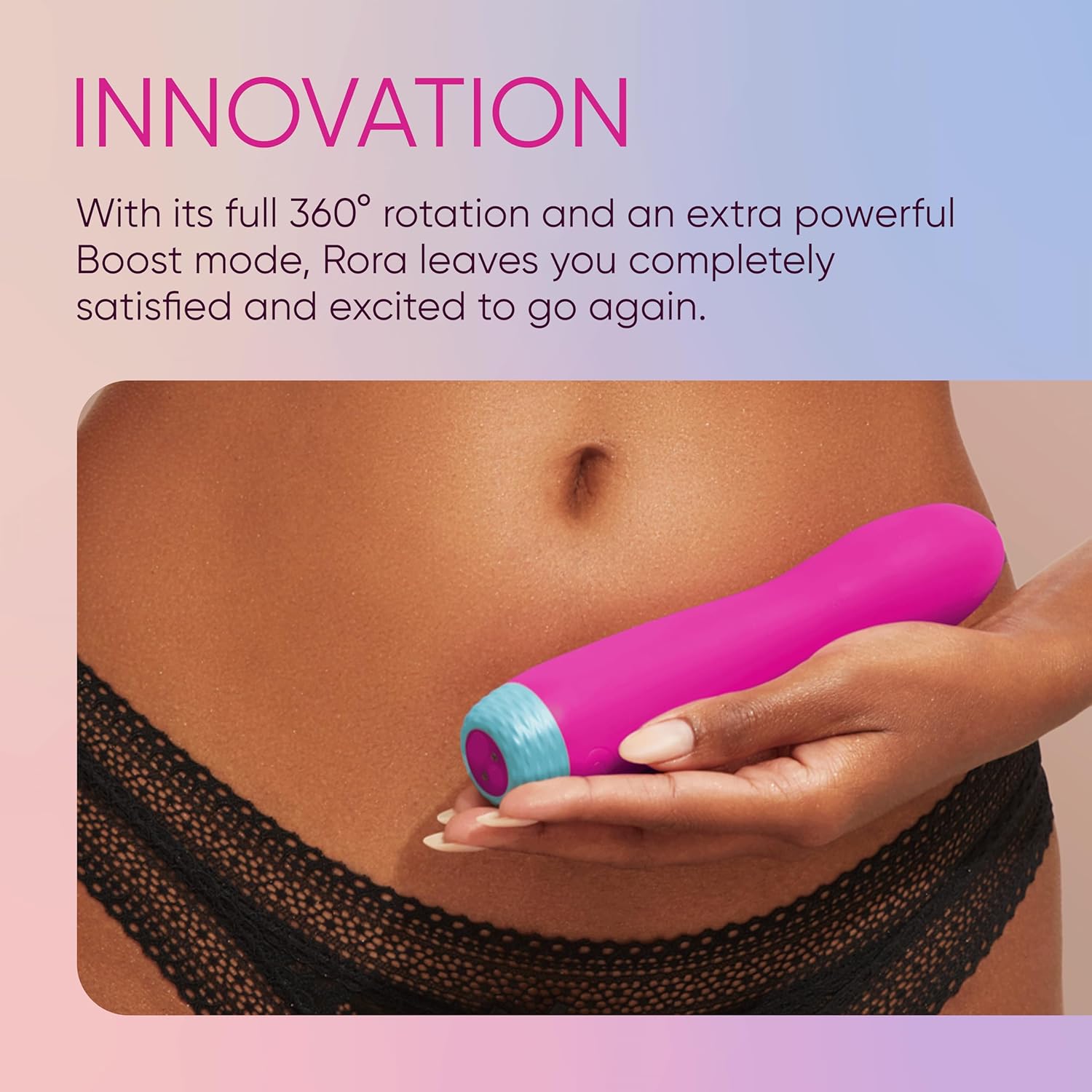 Rora 360° Rotating Bullet Vibrator for Women - Adult Sex Toy with 3 Speeds, 5 Patterns & Boost Mode - Silky Smooth, 100% Waterproof & Travel-Friendly - Premium Sex Toys for Women (Pink)