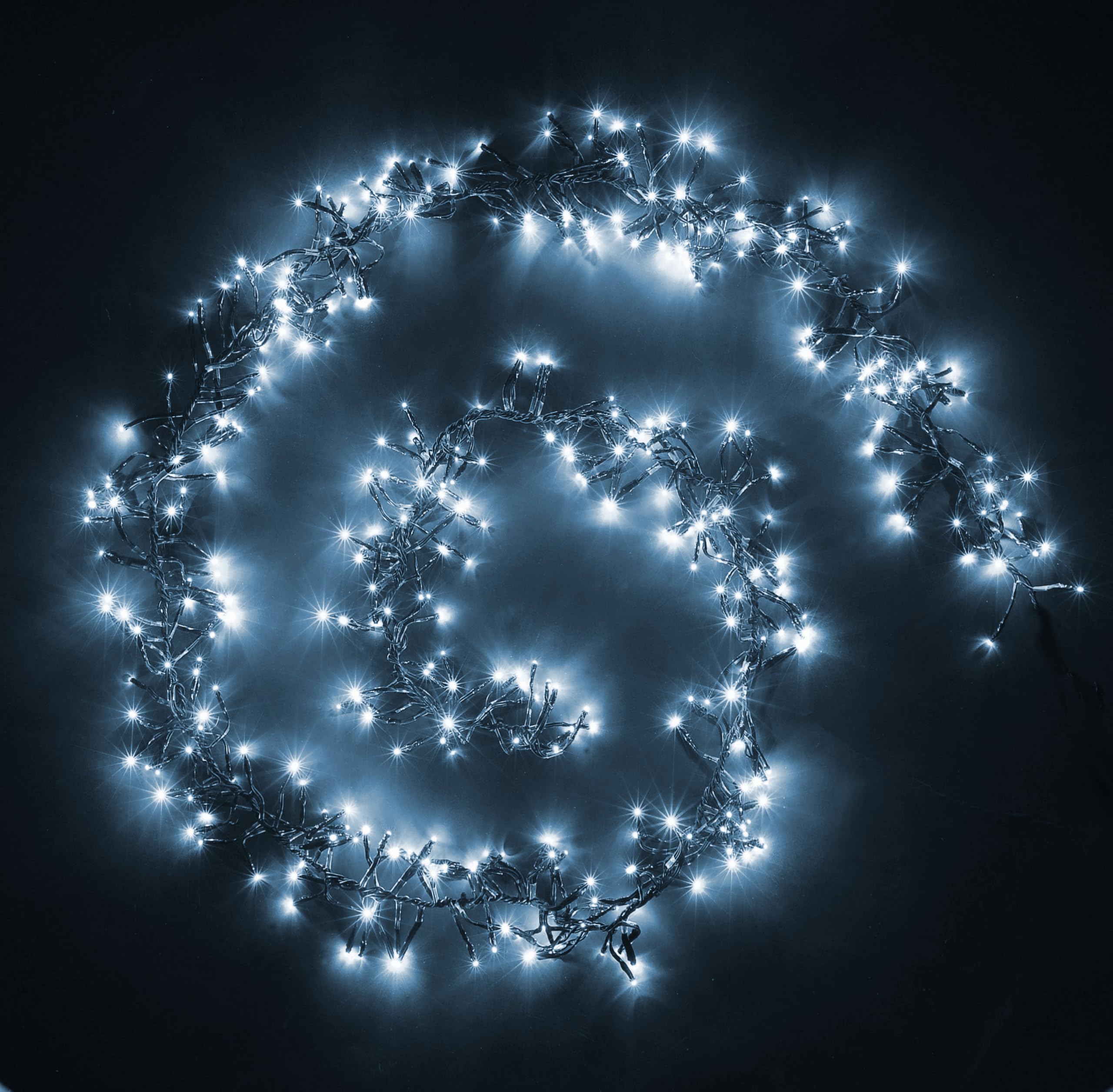 Best Artificial 5m Bright White Connectable Cluster LED Outdoor Waterproof String Lights Mains UK Plug 8 Multi-Function Xmas Garden Christmas Party Fairy