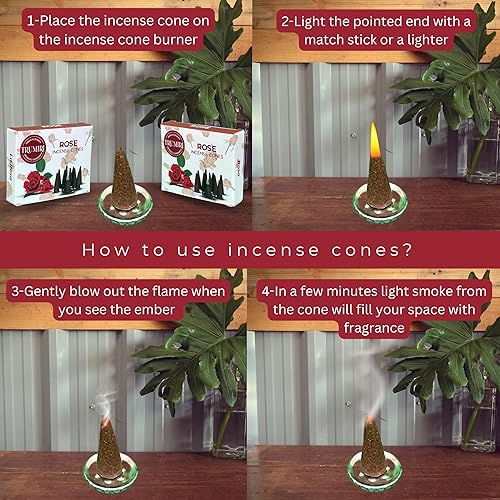 Miniatura 4 de Conos de incienso de rosas  Total de 20 conos de incienso  Paquete doble de 10 conos de insencia  Conos de incienso perfumados  aromas de incienso