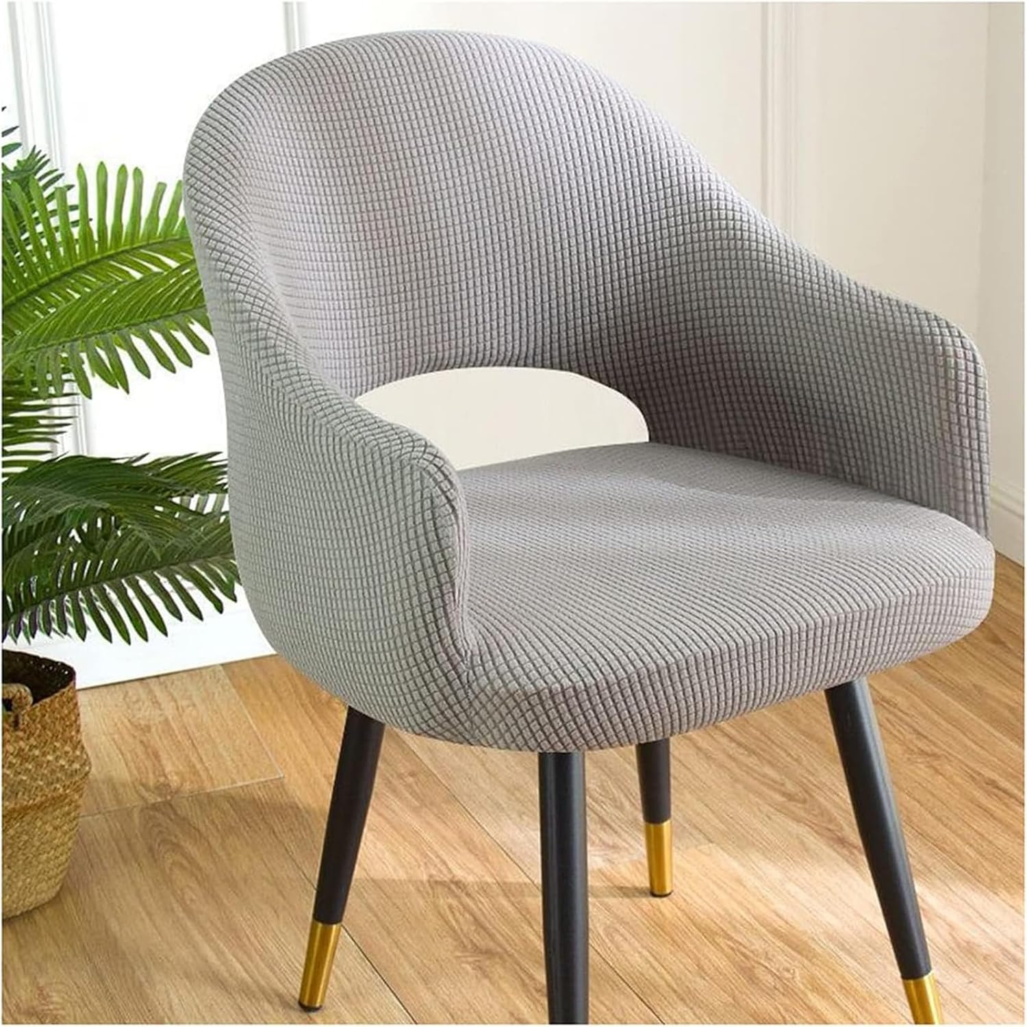 Oval Curved Wingback Chair Cover, Universal Replaceable Hollow Chair Protector Cover, for Home Hotel Coffee Machine Washable