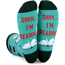 Funny Reading Socks for Book Lovers Gifts for Women Reading Gifts for Women Men Adult Teens Stocking Stuffers Bookish Gift for Readers Book Themed Cozy Reading Accessories for Christmas Birthday